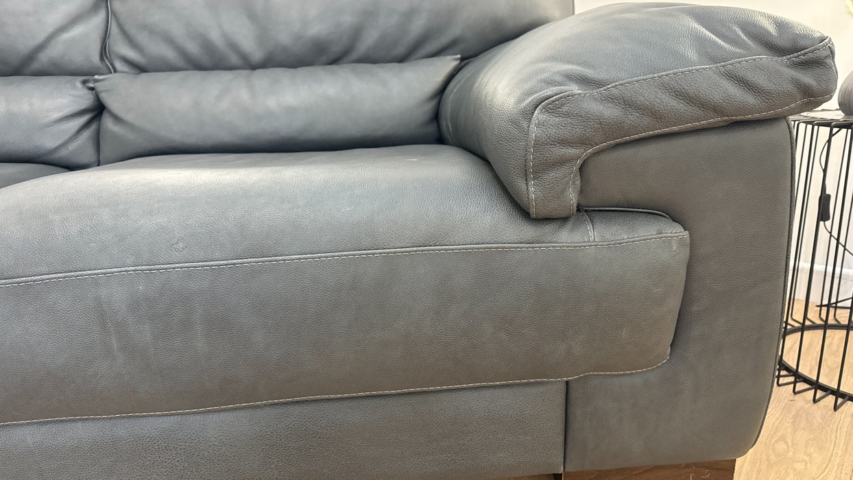 Santino 2 Seater - Leather Sofa - Apollo Grey