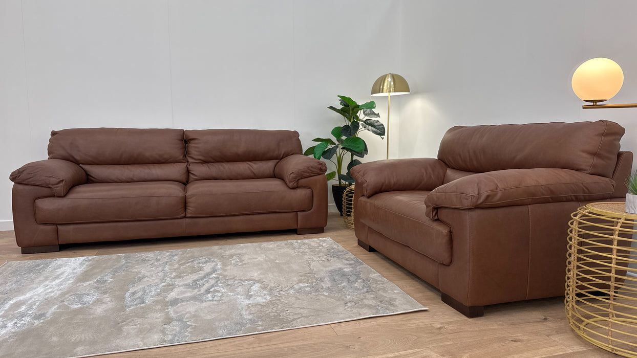 Santino 3 Seater plus Love Seat - Leather Sofa - Apollo Espresso