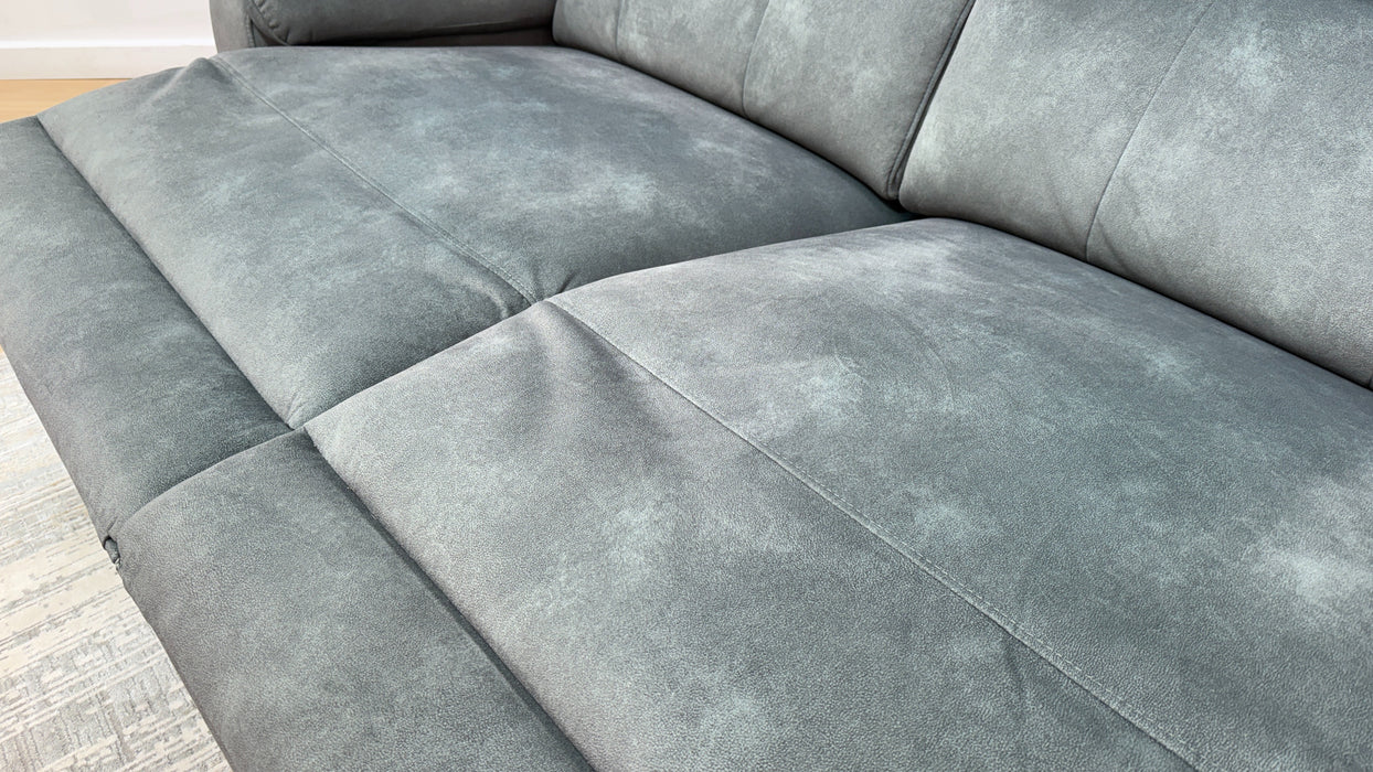 Sofology Carrera Fabric 2.5 Seater Power Recliner/Headrest in Lifestyle Flecked Mineral Green