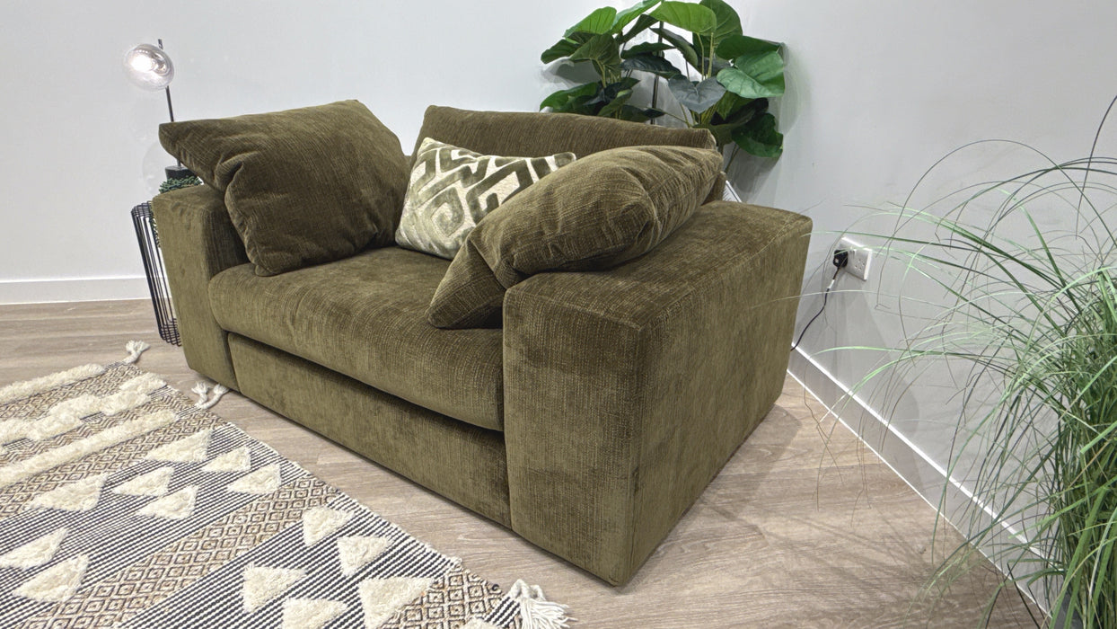 Sofology Harrington Fabric Love Seat in Mulliner Mix Olive