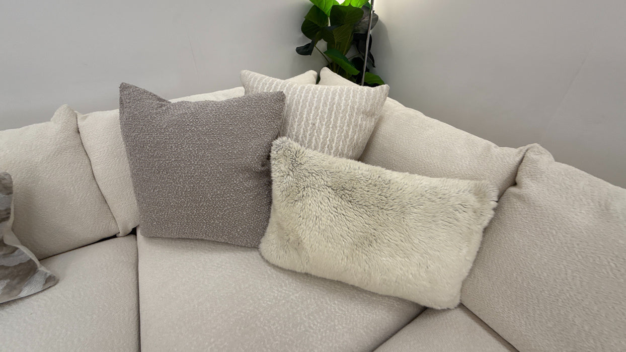 Sofology Marble Arch Fabric 3 Corner 3  in Camden Wood Trim Ecru Mix