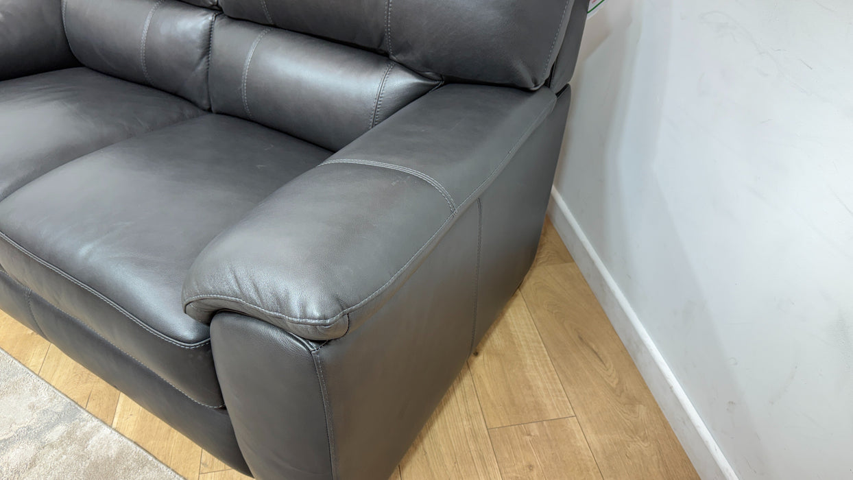 Sofology Santina Leather 2 Seater in Relaxed Soft Charcoal