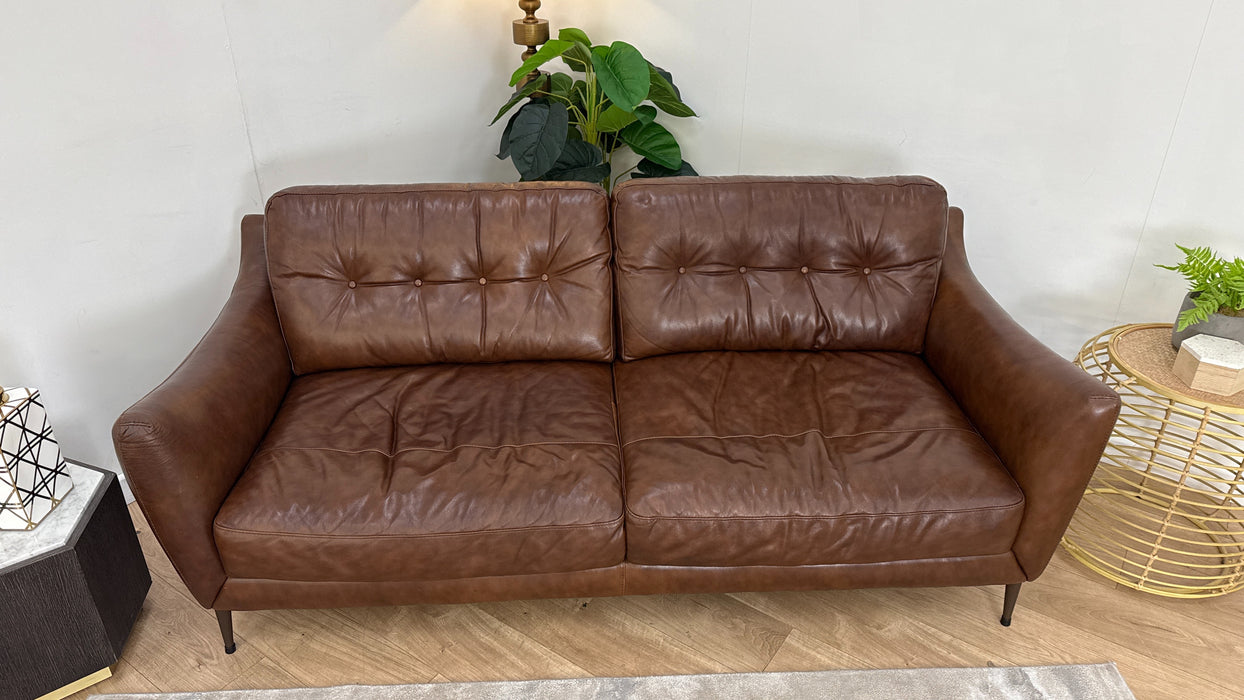 Sofology Cordelia Leather 3 Seater in Alaska Whiskey