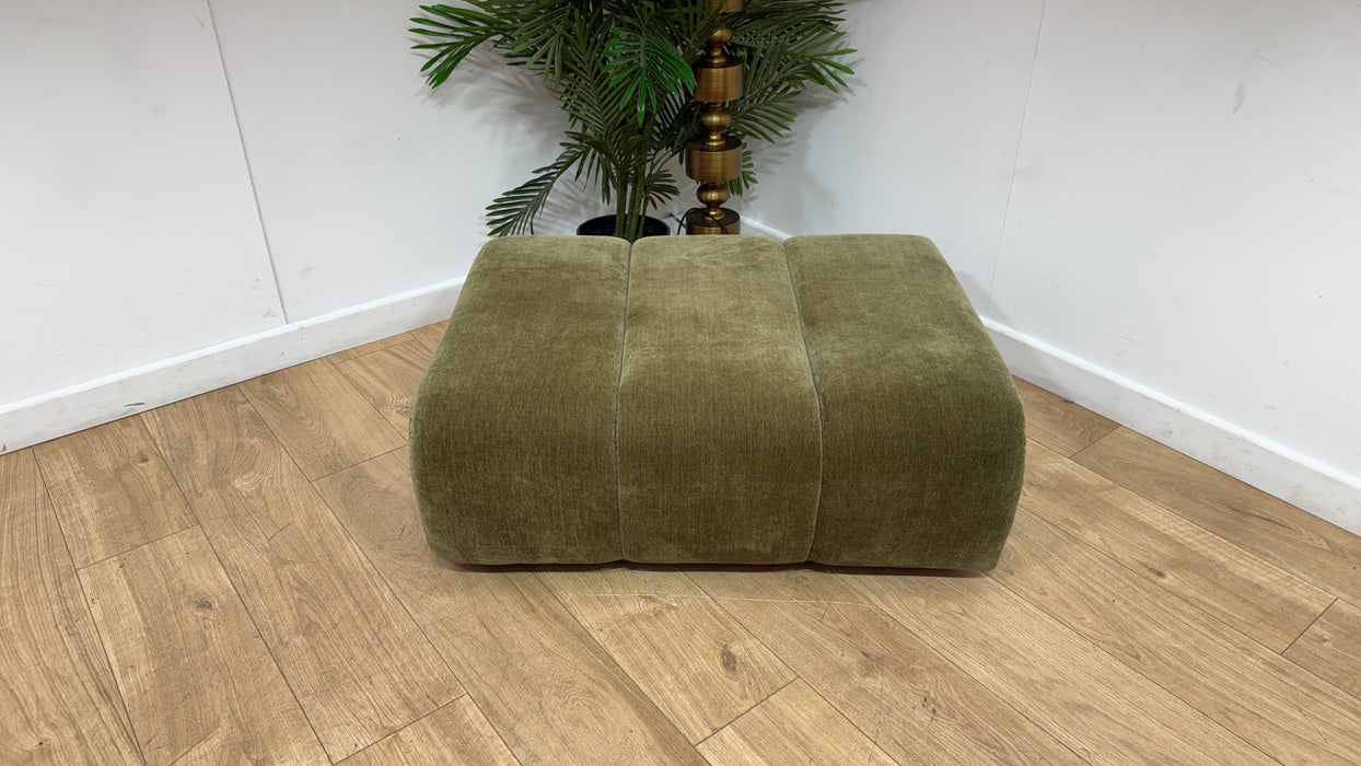 Sofology Waldorf Fabric Storage Footstool in Soft Chenille Olive
