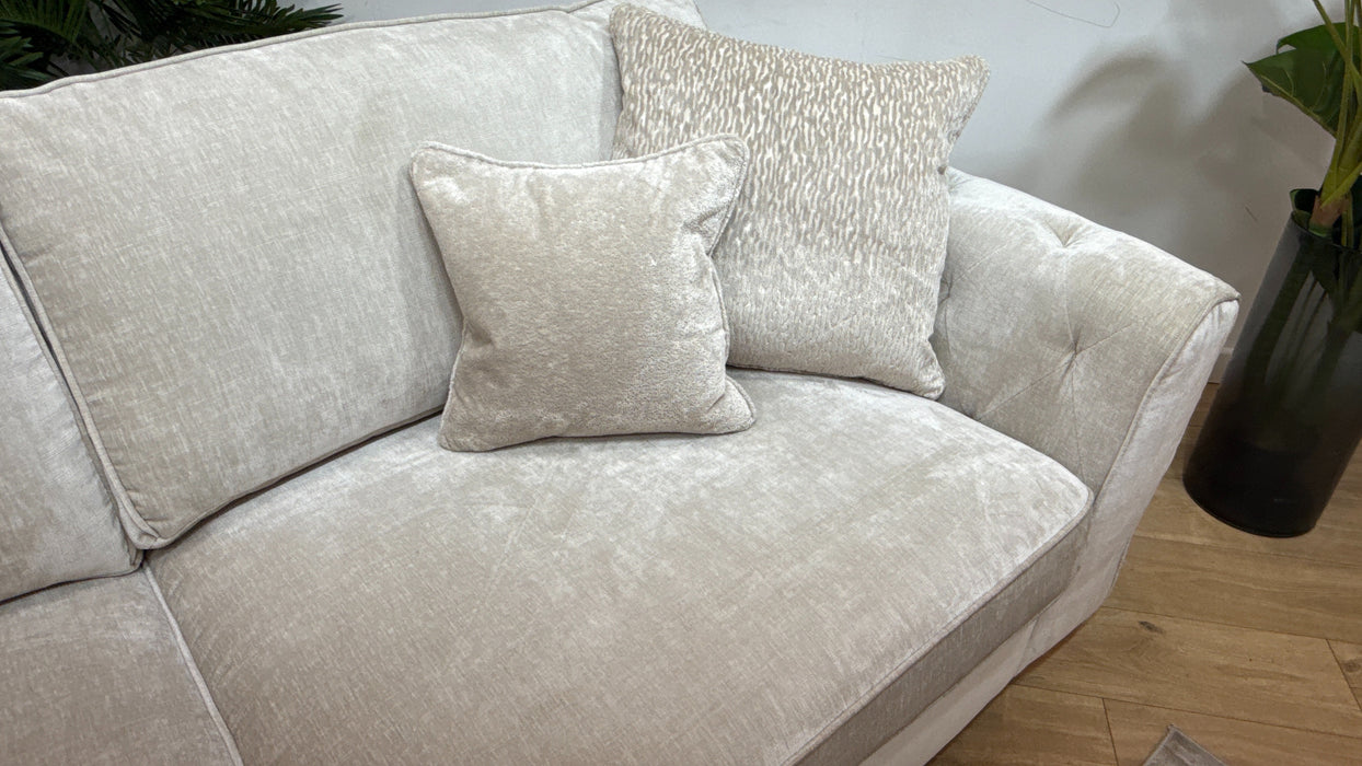 Sofology Valentina Fabric 4 Seater Split Foam Seats Full Back in Luxury Chenille Mist Mix