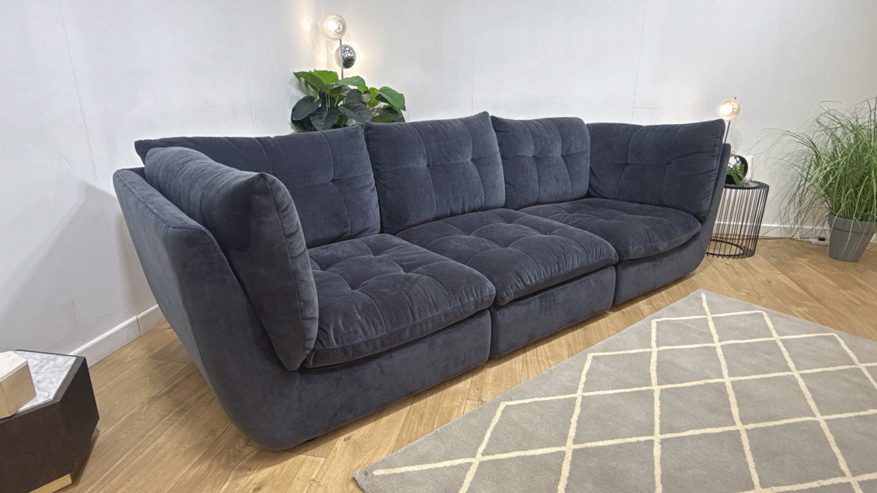 Sofology Cocoon Fabric 4 Seater in Relaxed Chenille Ink