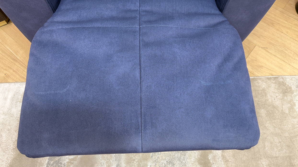 Sofology Riviera Fabric Chair Power Recliner/Headrest in Lifestyle Flecked Navy