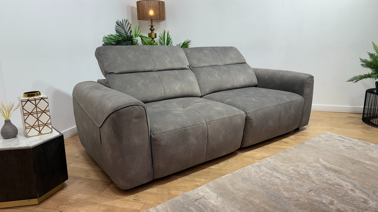 Sofology Riviera Fabric 3 Seater Motion Chaise in Lifestyle Flecked Mocha