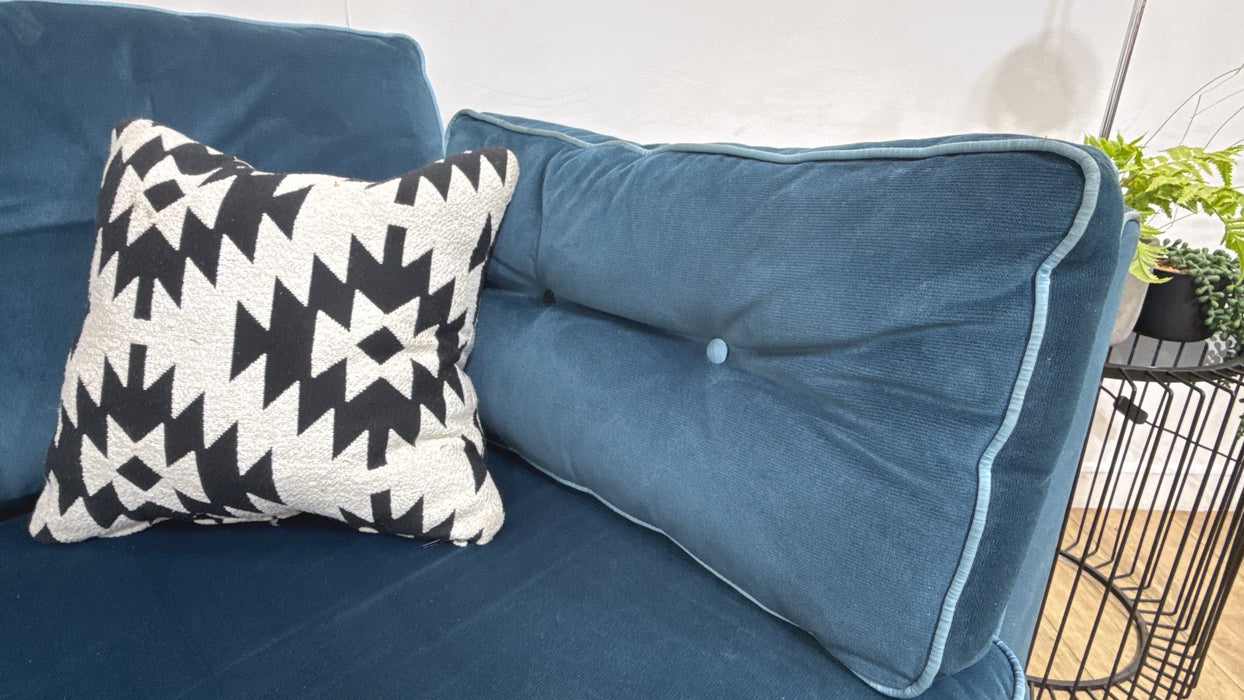 Sofology Cricket Fabric 3 Seater in Teal Velvet Mix