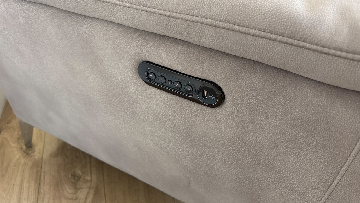 Sofology Illinois Fabric 2 Seater Console Power Recliner/Headrest in Lifestyle Mottled Marble