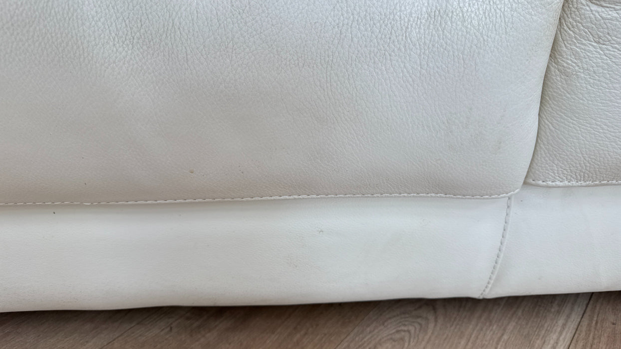 Santino 2 Seater - Leather Sofa - Hampshire Aspen White