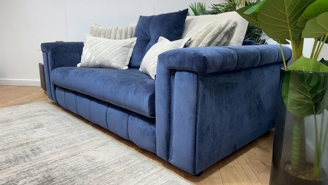 Sofology Oscar Fabric 2 Seater No Trim in Fine Textured Chenille Denim Mix