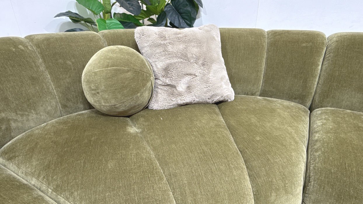 Sofology Waldorf Fabric Chaise 1.5 Corner 2 in Soft Chenille Olive Mix