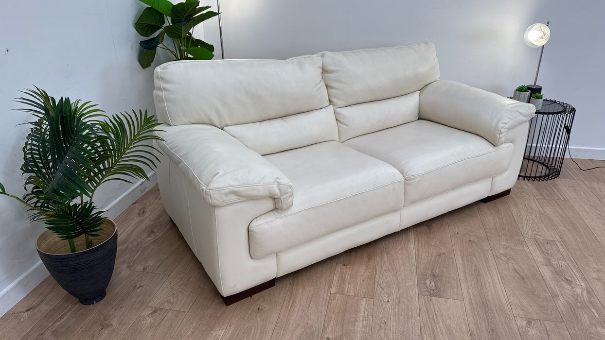 Santino 2 Seater - Leather Sofa - Hampshire Aspen White