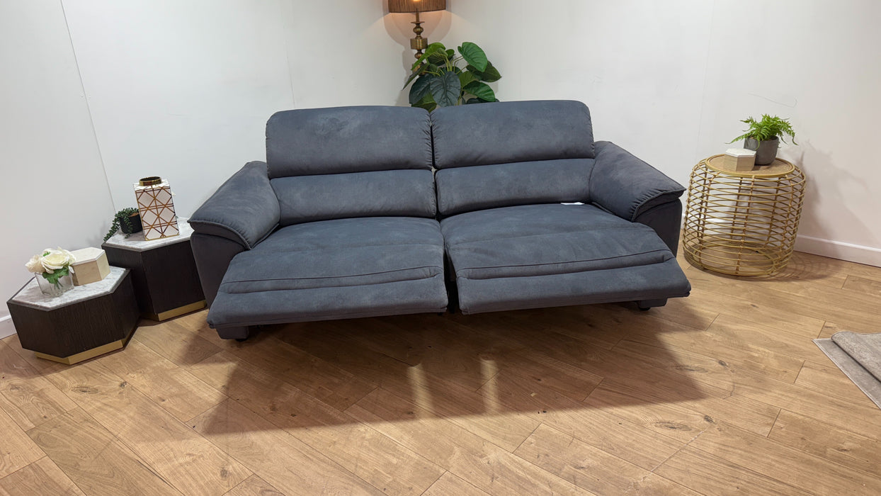 Sofology Hugo Fabric 2.5 Seater Power Recliner/Headrest in Lifestyle Flecked Charcoal