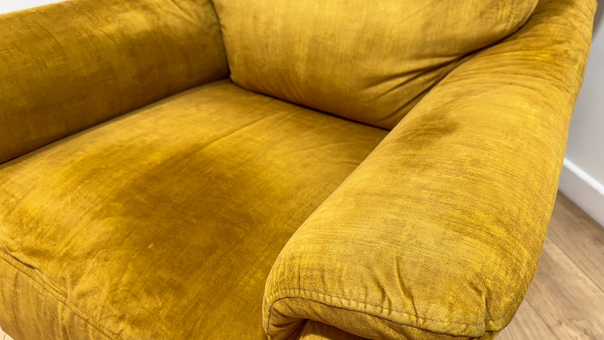 Sofology Parker Fabric Chair in Heritage Velvet Saffron