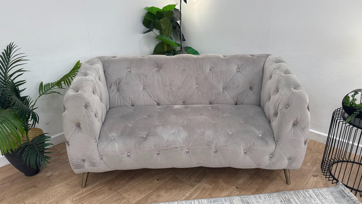Sofology The Alchemist 2 Seater Fabric Sofa in Plush Silver