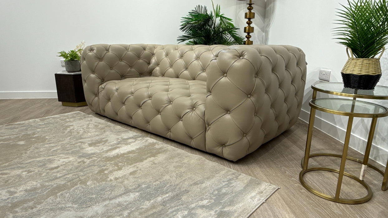 Sofology Venezia Leather 2 Seater in Trusty Embossed Stone