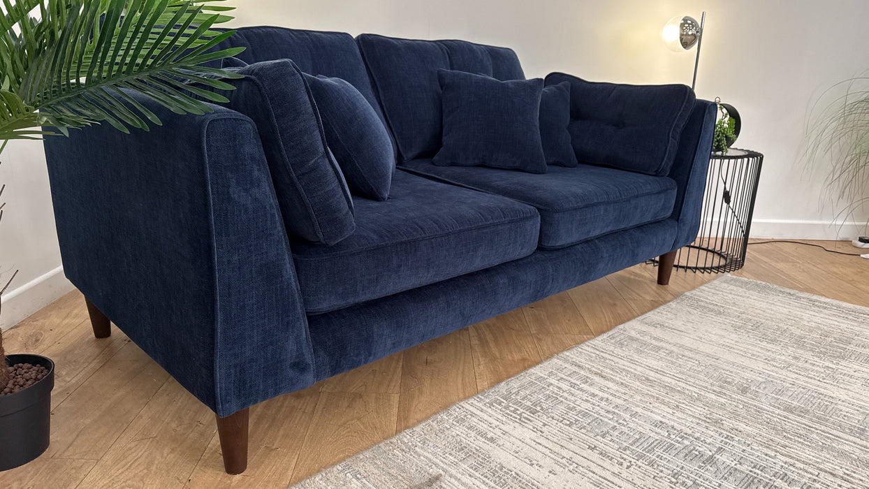 Sofology Cricket Fabric 3 Seater in Smooth Textured Chenille Navy