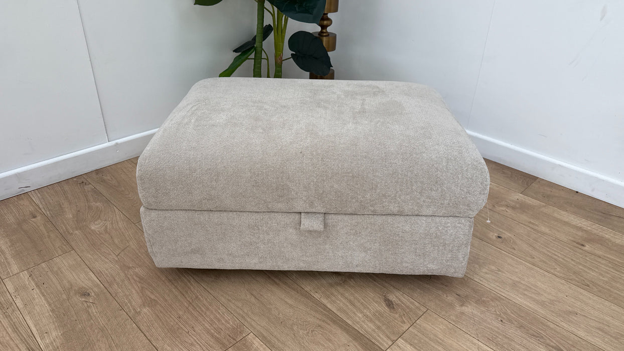 Sofology Haven Fabric Storage Footstool in Micro Flecked Boucle Natural