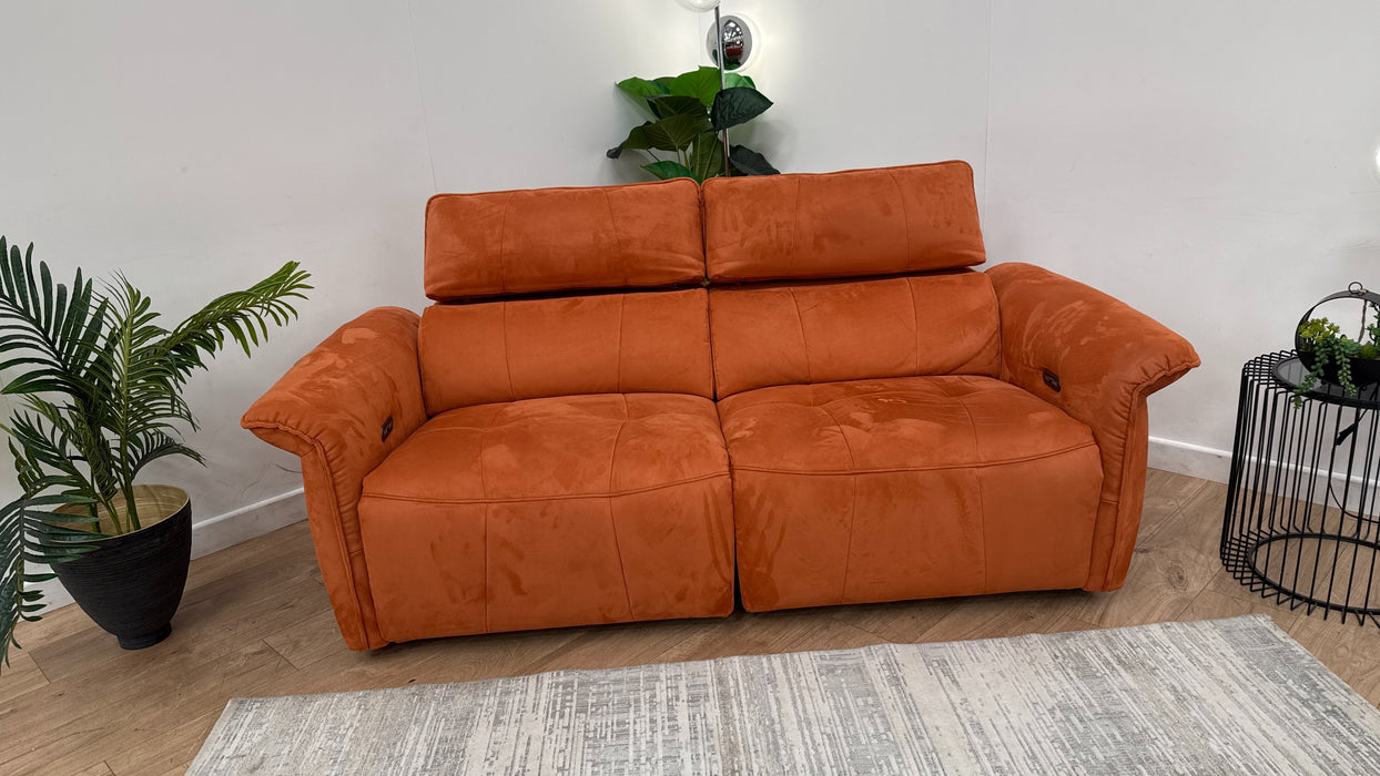 Sofology Cadenza Fabric 2.5 Seater Power Recliner/Headrest in Lifestyle Plush Burnt Orange