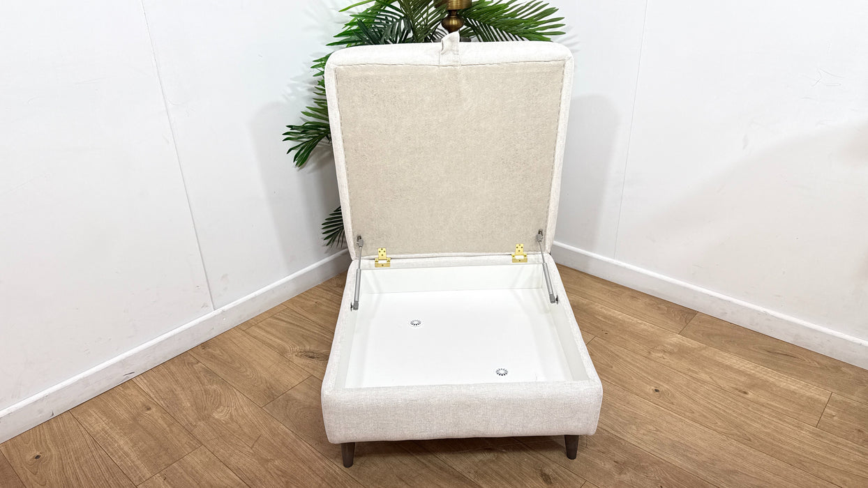 Sofology Hackney Fabric Storage Memory Foam Footstool in Linen Look Chenille Mist