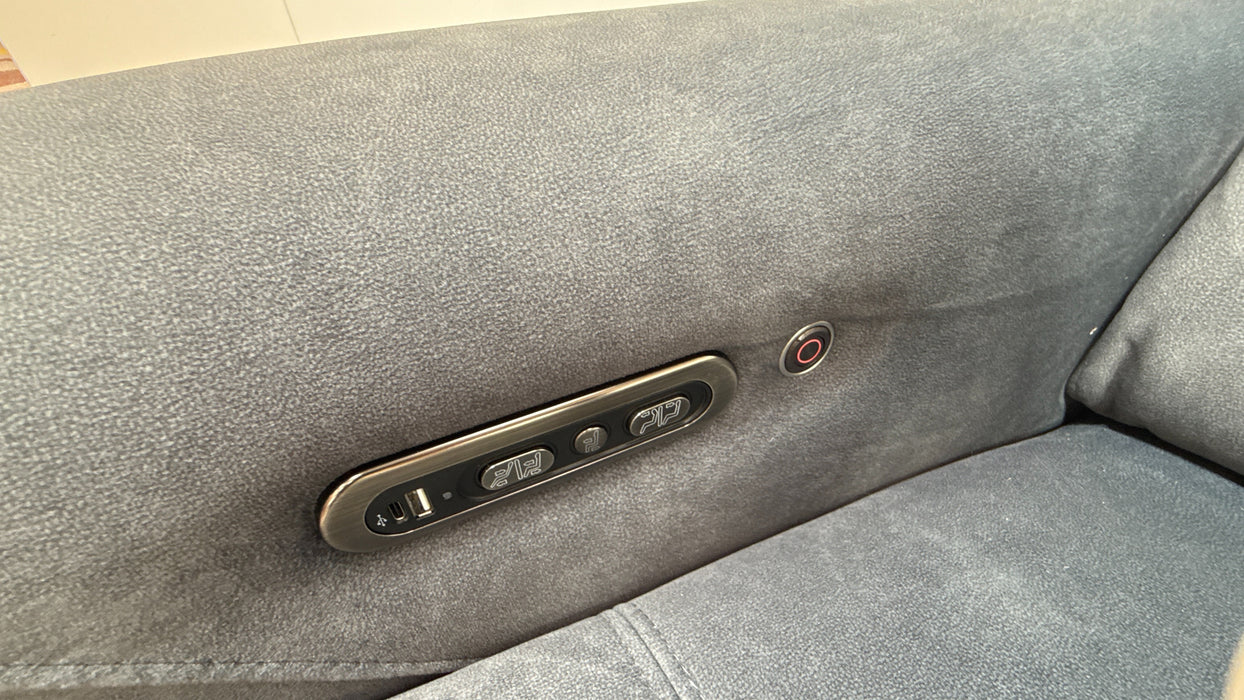 Sofology Marvella Fabric 4 Seater Split Power Recliner/Headrest Heated Seats in Lifestyle Flecked Charcoal