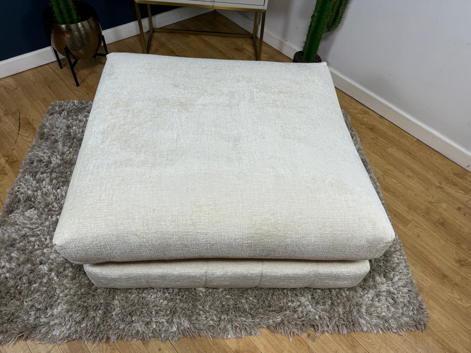 Westwood Fabric Footstool - Teddy Chenile Ivory - ( WA2 )