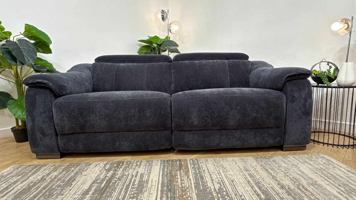 Sofology Carrera Fabric 2.5 Power Recliner/Headrest in Relaxed Chenille Ink