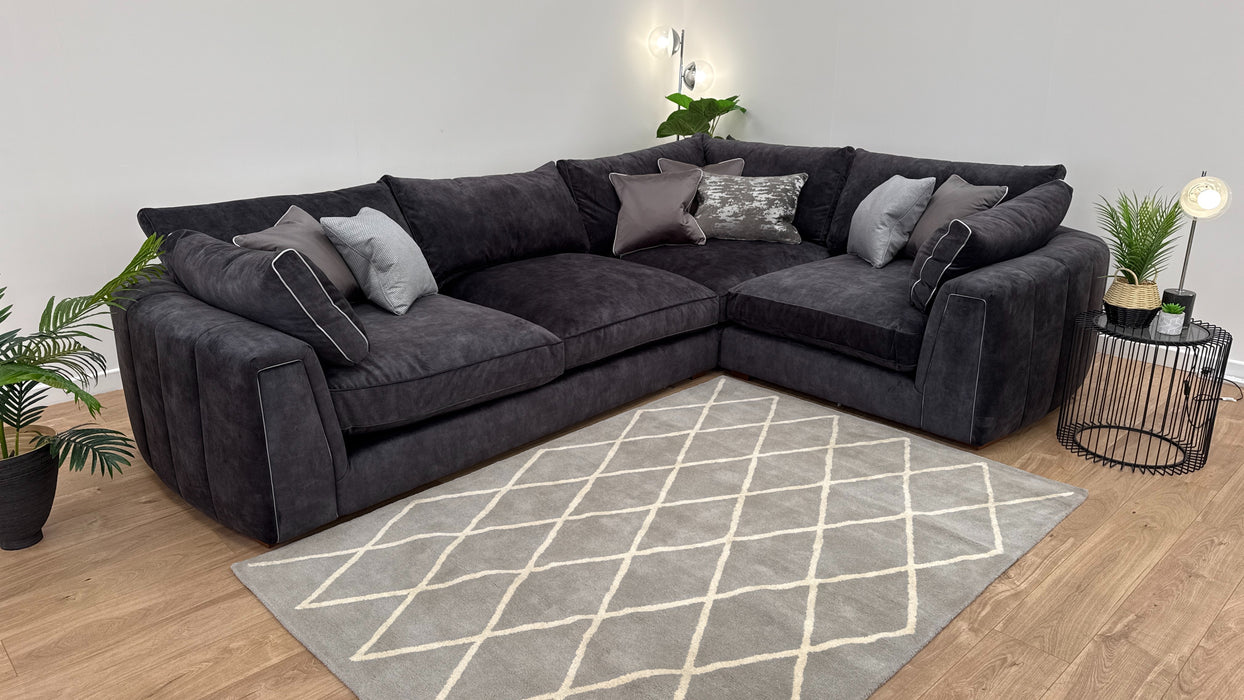 Emperor 3 Corner 1.5 Corner Sofa - Fabric - Lucerne Charcoal