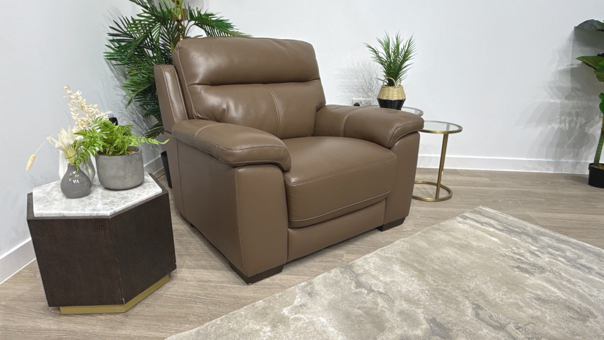 DFS Tristan Leather Chair in Pecan