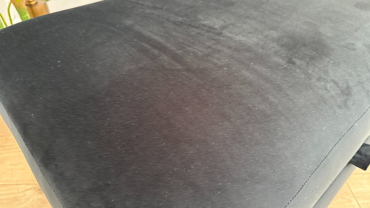 Sofology The Oscar Fabric Storage Footstool in Super Matt Velvet Black