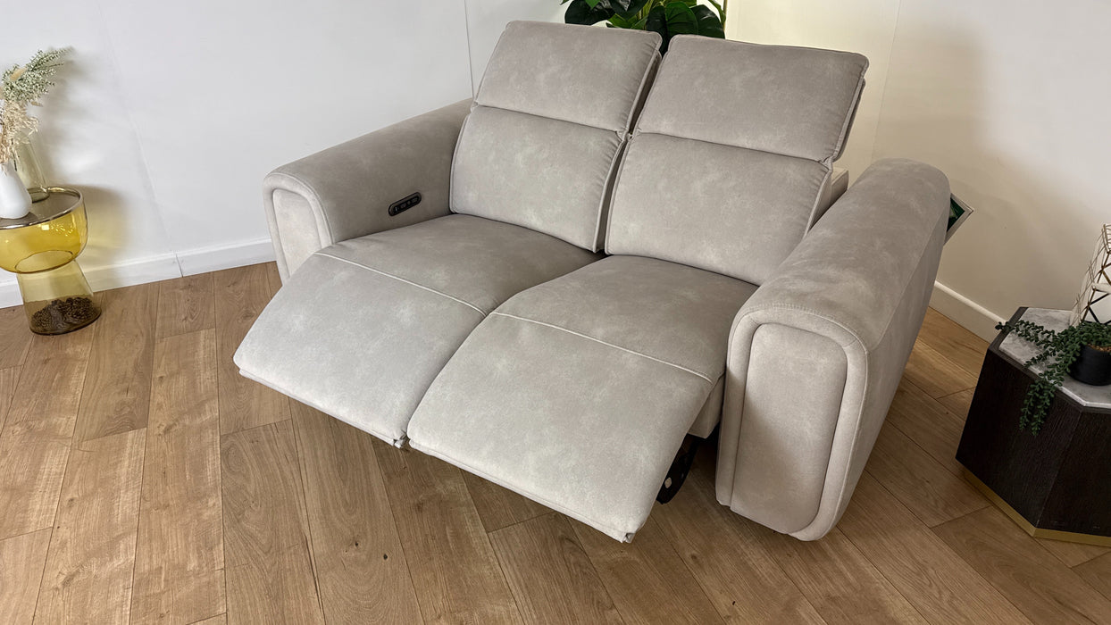Sofology The Premiere 2 Seater Recliner Sofa in Lifestyle Flecked Fabric Ivory
