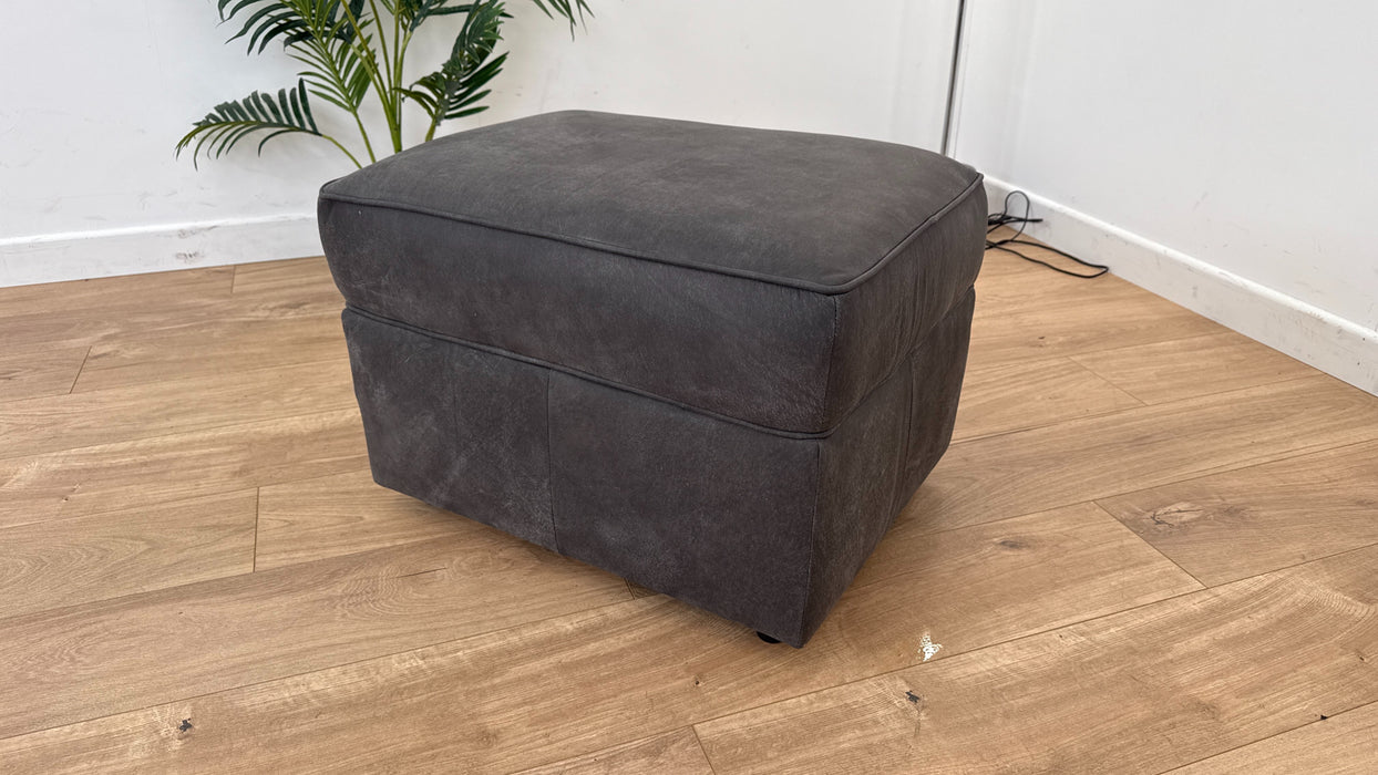 Notting Hill - Leather Storage Footstool - Charcoal