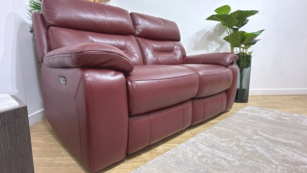 DFS Foster Leather 2 Seater Power Recliner