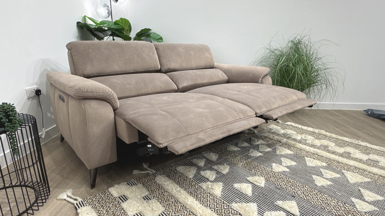 Sofology Bailey Fabric 2.5 Seater Power Recliner/Headrest in Lifestyle Flecked Nutmeg