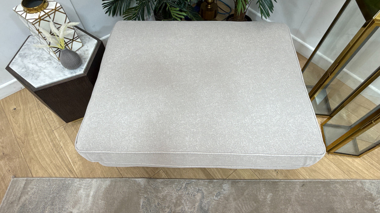 Sofology Cricket Combi Fabric Footstool in Nordic Mink