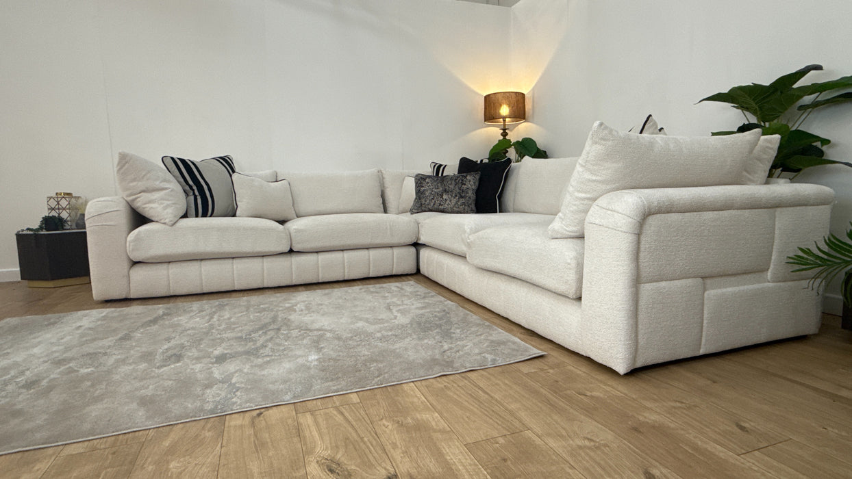 Sofology The Westwood Fabric 3 Corner 3 No Trim in Soft Boucle Ecru Mix