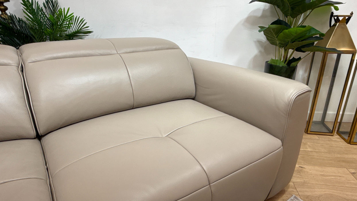Sofology The Riviera Leather 3 Seater in Trusty Embossed Stone