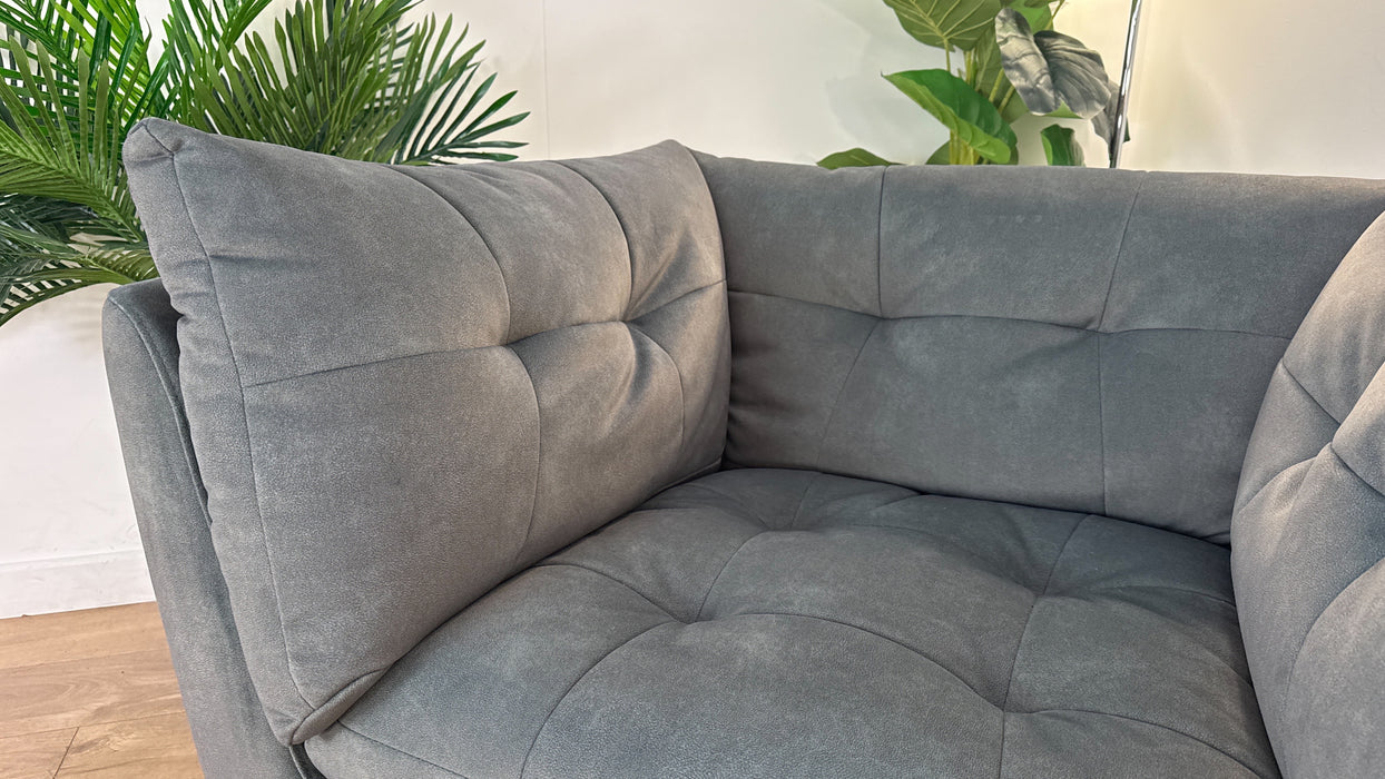 Sofology The Cocoon Fabric Swivel Chair in Mineral Green