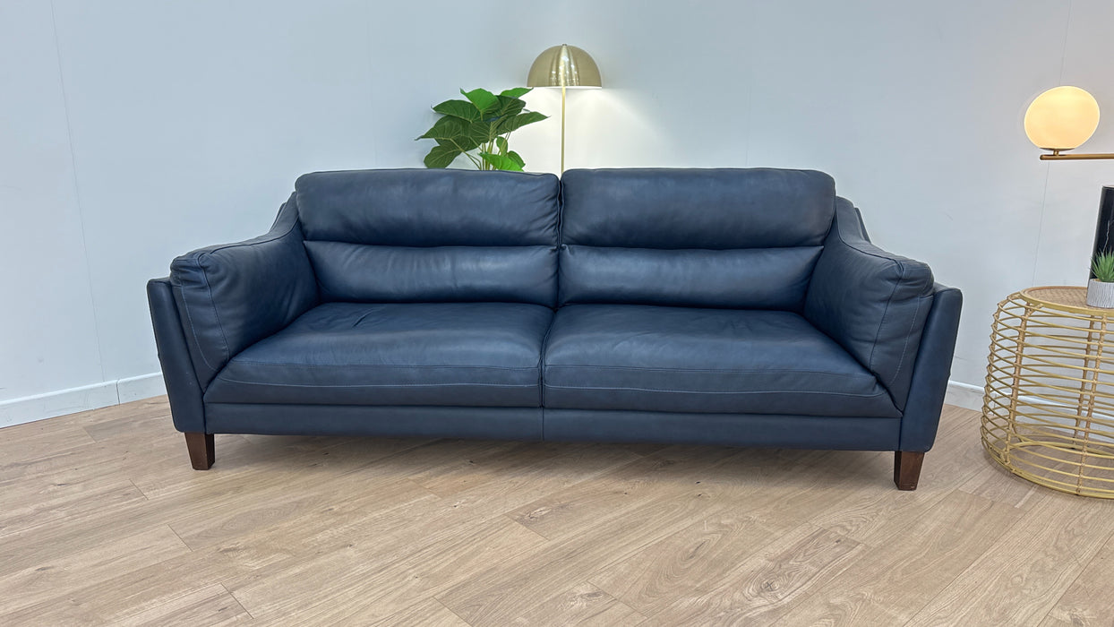 Torrington 3 Seater - Leather Sofa - Caruso Blue Admiral