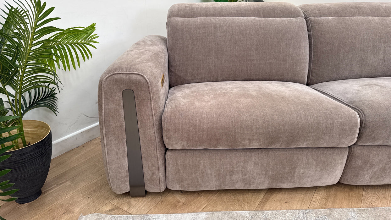 Sofology Kingsbridge 2.5 Seater Reclining Sofa in Chenille Nutmeg