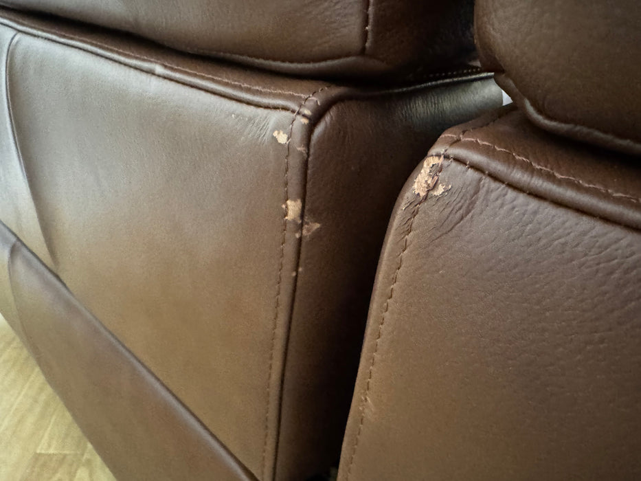 The Fratelli Leather 2.5 Seater - Trusty Embossed Chestnut - Power Headrest Power Recliner (WA2)