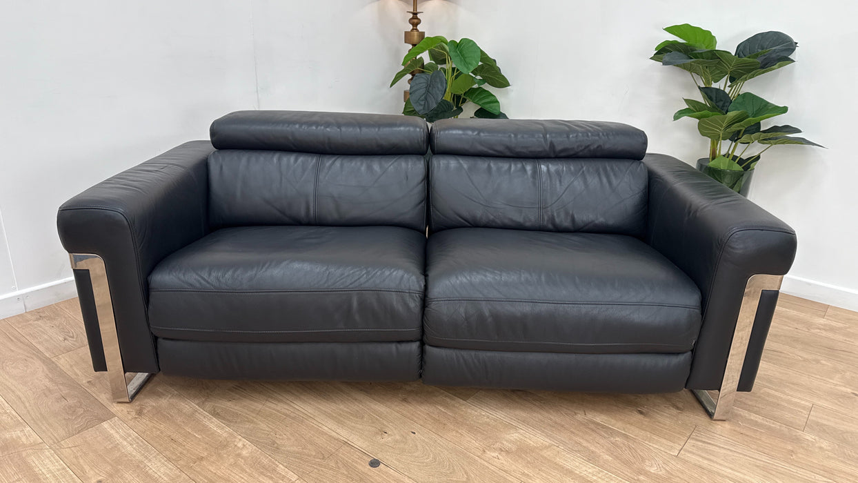 Sofology Moreno Leather 3 Seater Power Recliner in Jet Black