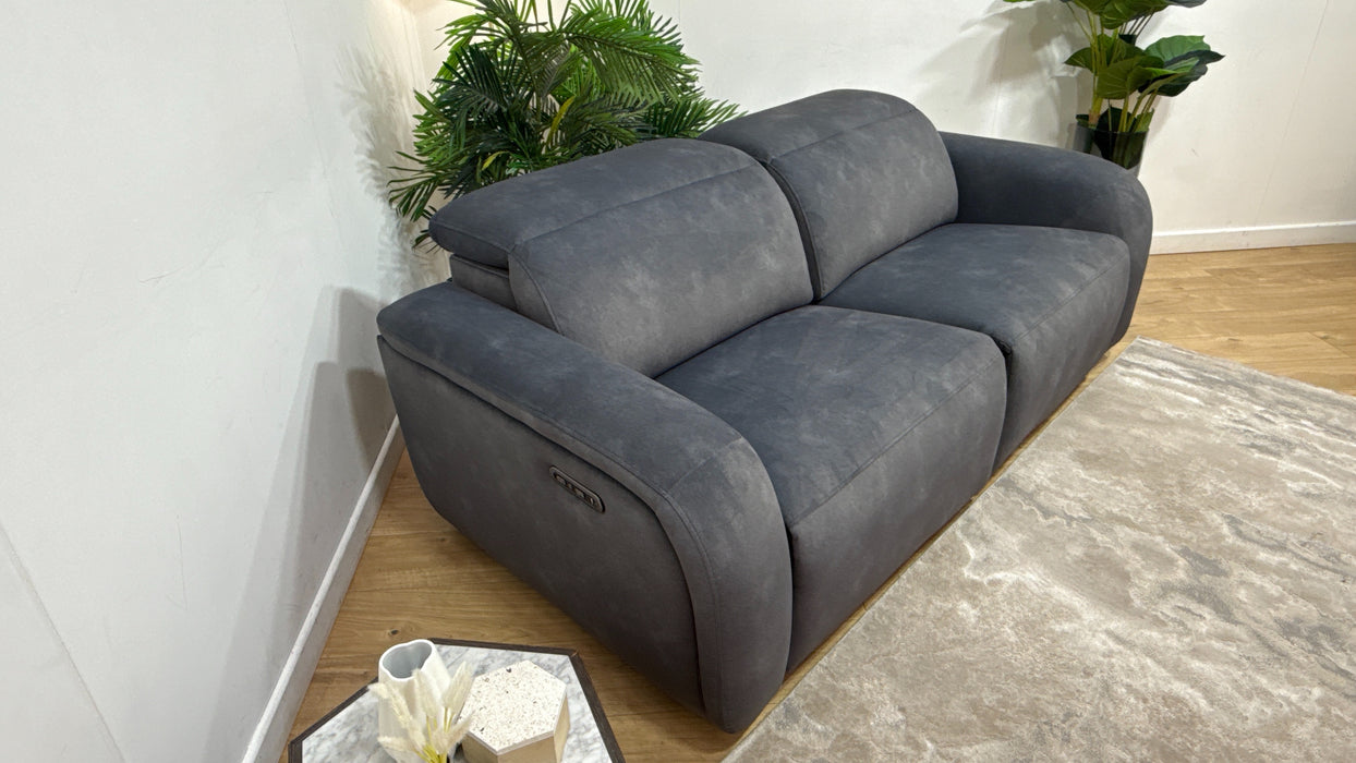 Sofology Drift 2.5 Seater Power Recliner/Headrest in Lifestyle Flecked Fabric Charcoal