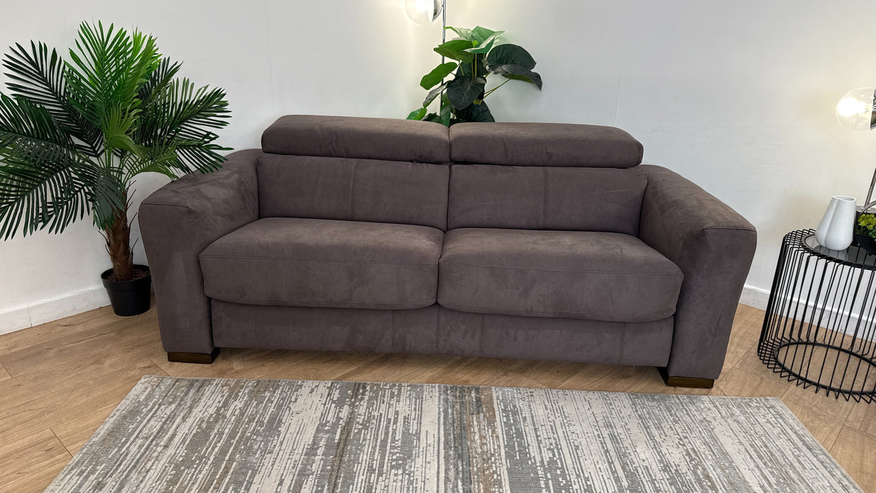 Sofology Metropolitan Fabric 3 Seater Sofa Bed in Lifestyle Textured Fabric Chocolate