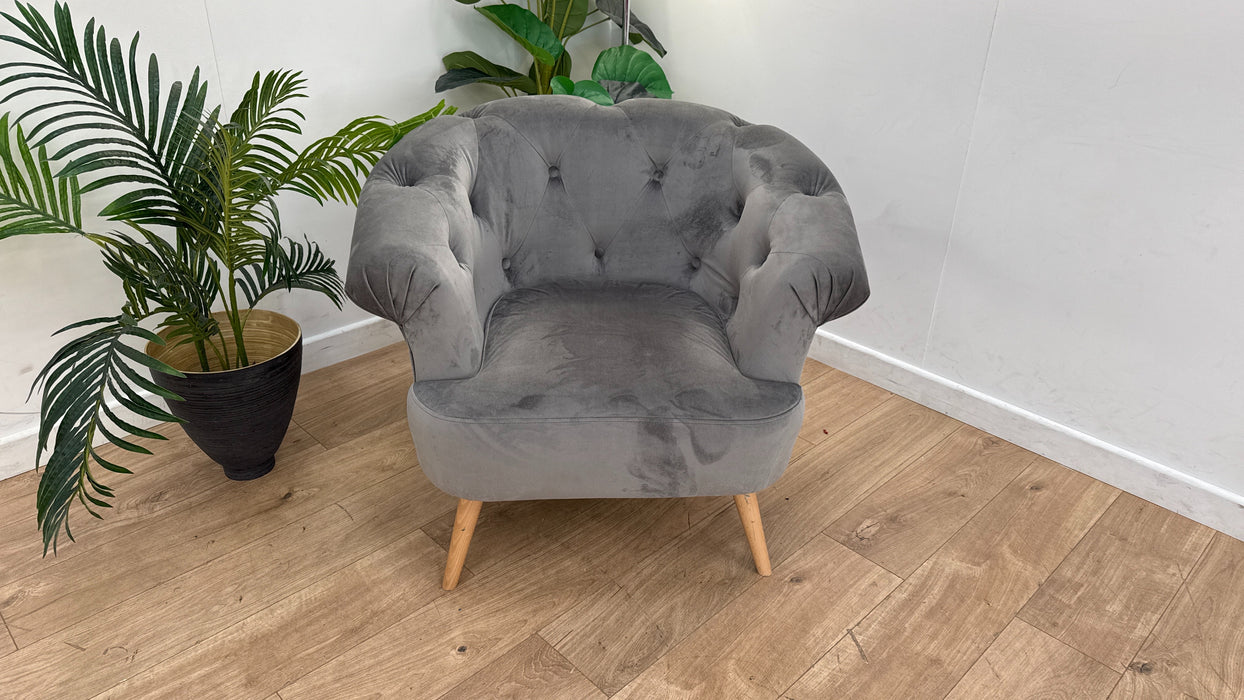 DFS Belair Accent Fabric Chair in Velvet Grey