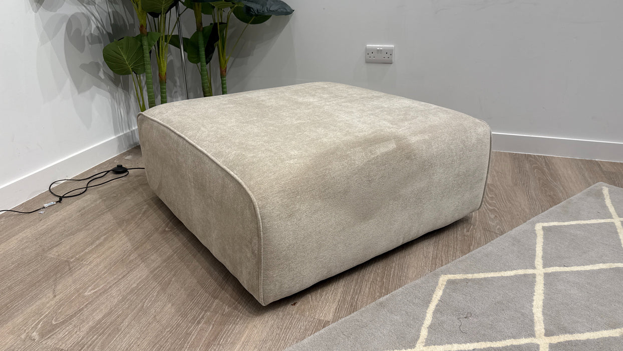 Sofology Moderna Fabric Designer Footstool in Chenille Wicker All Over