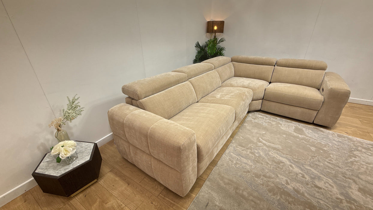 Sofology Colorado Fabric 3 Corner 1.5 Sofa Bed Power Recliner in Antique Chenille Wicker