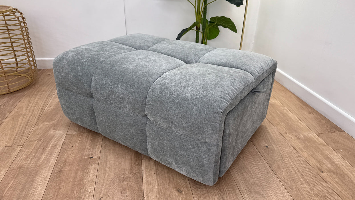 Sofology The Lunar Footstool in Textured Chenille Seafoam